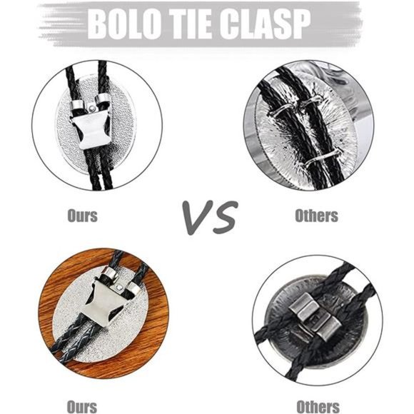 Cowboy Knight Boots Bola Tie Necktie for Men Bronze Cowboy Hat - Picture 6 of 6